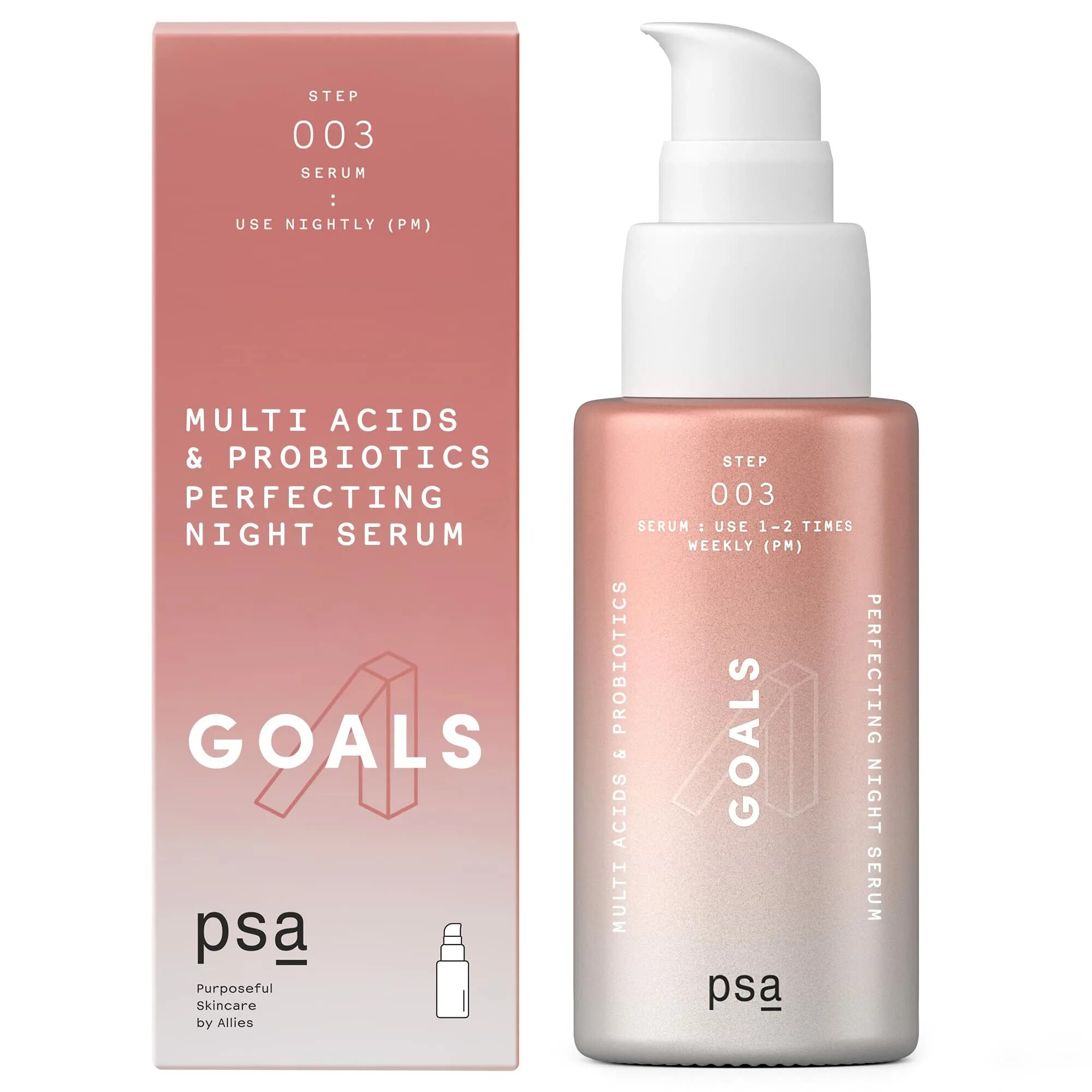 Эксфолиант. Psa 003 сыворотка. Psa skin goals multi acids & probiotics perfecting night serum. Psa goals ночная мультикислотная сыворотка с пробиотиками для лица 30 мл. Psa goals: multi acids & probiotics perfecting night serum.