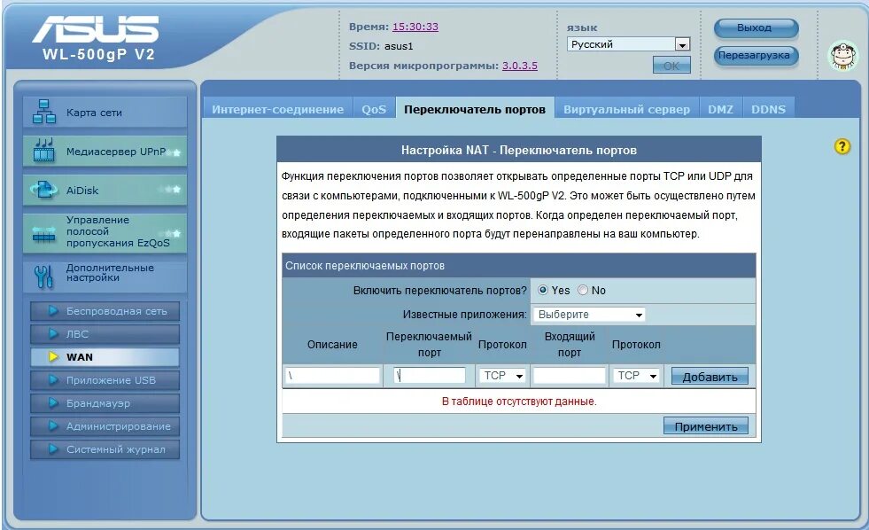 Входящие порты