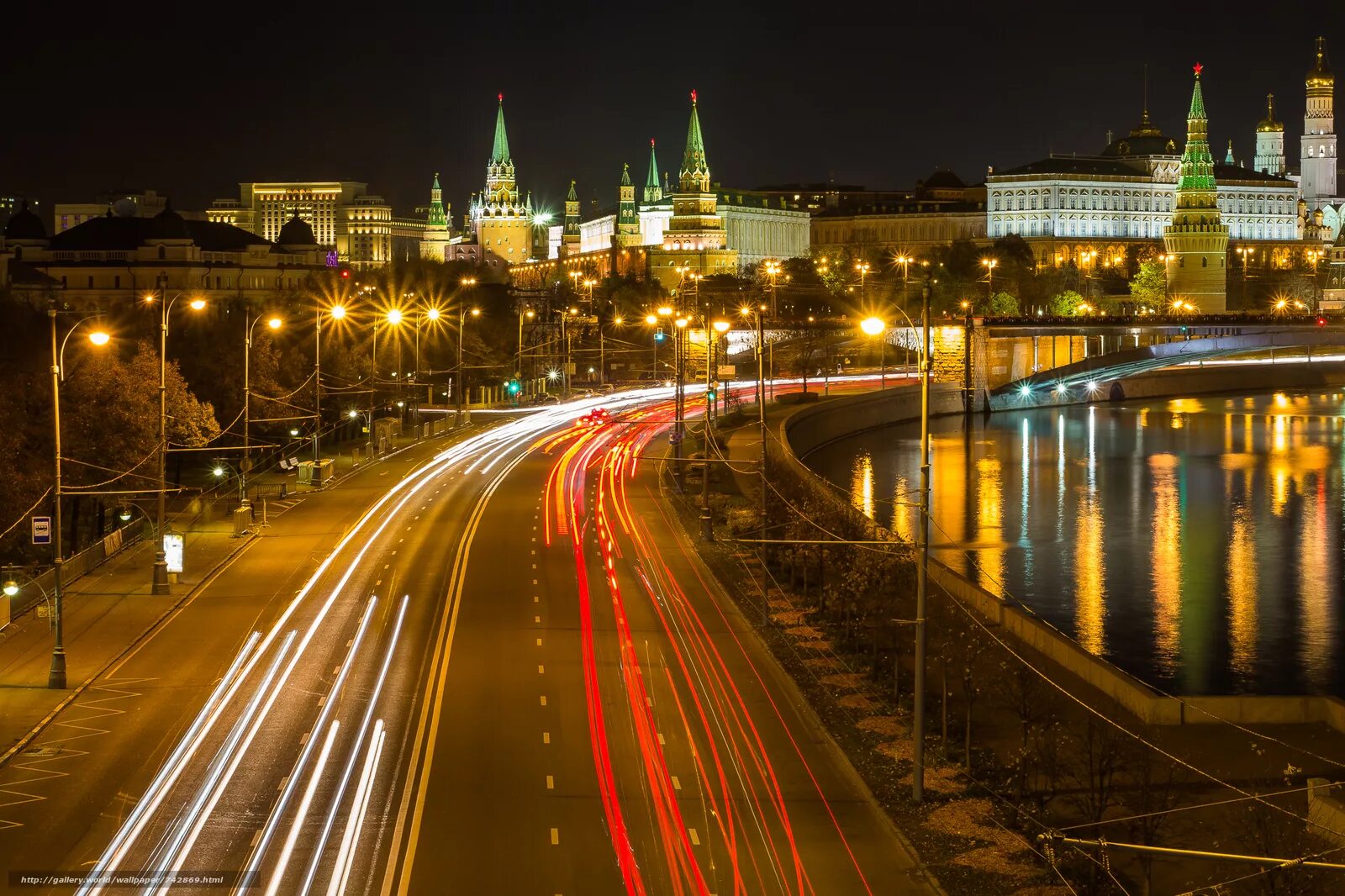 Кремль Москва. Ночная Москва. Города России. Москва. Пейзаж ночной Москвы