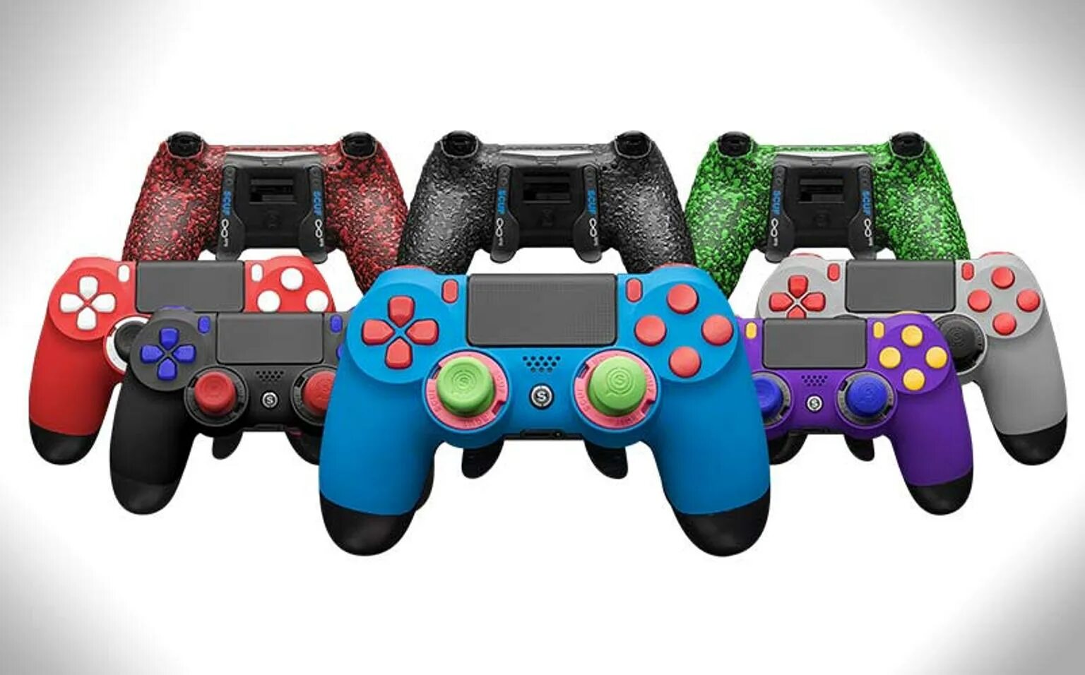 Много джойстиков. Джойстик Scuf для ps4. Scaf геймпад ps4. Scuf Infinity 4. Scuf Dualshock 3.