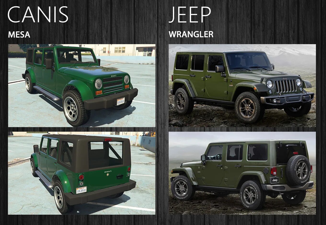 Машины из гта в жизни. GTA 5 Jeep Wrangler. Canis Mesa GTA 5. Canis ГТА 5 внедорожник. Canisa Mesa внедорожник в гта5.