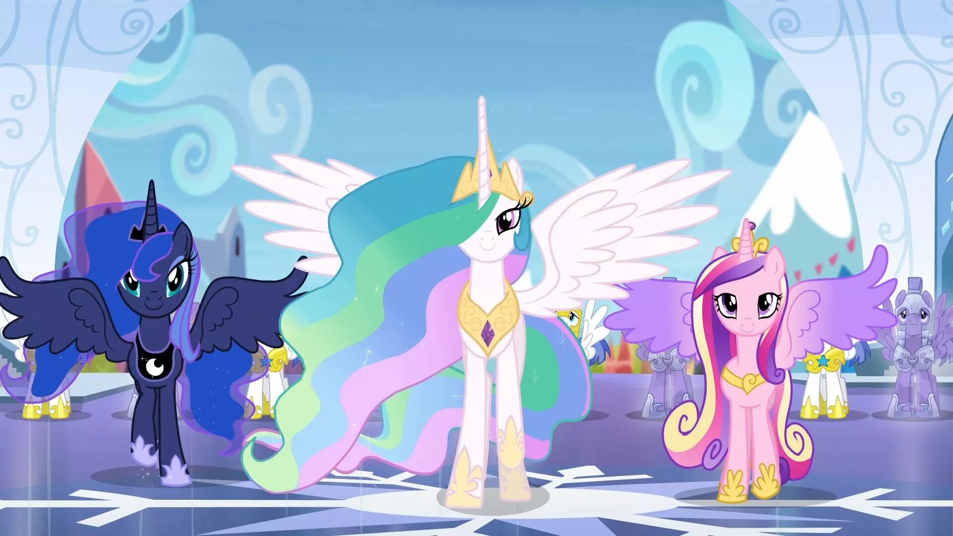 My little pony принцесса селестия принцесса каденс. Принцесса селестия луна и каденс. Пони принцессы каденс селестия луна искорка. Принцесса каденс и луна. Каденс луна.