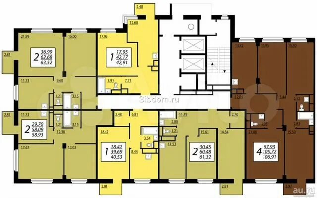 Дом авиаторов планировка Продам 1-к, 43 м2, 8/25 эт. Преображенский, д.17, Авиаторов, 45 в Красноярске