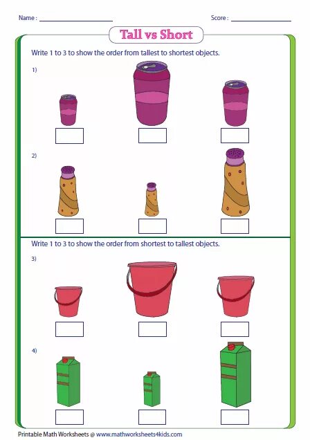 Order objects. Tall short Worksheet. Tall short Worksheets for Kids. Tall and short objects for Math for Kindergartens. Taller shorter Worksheets.