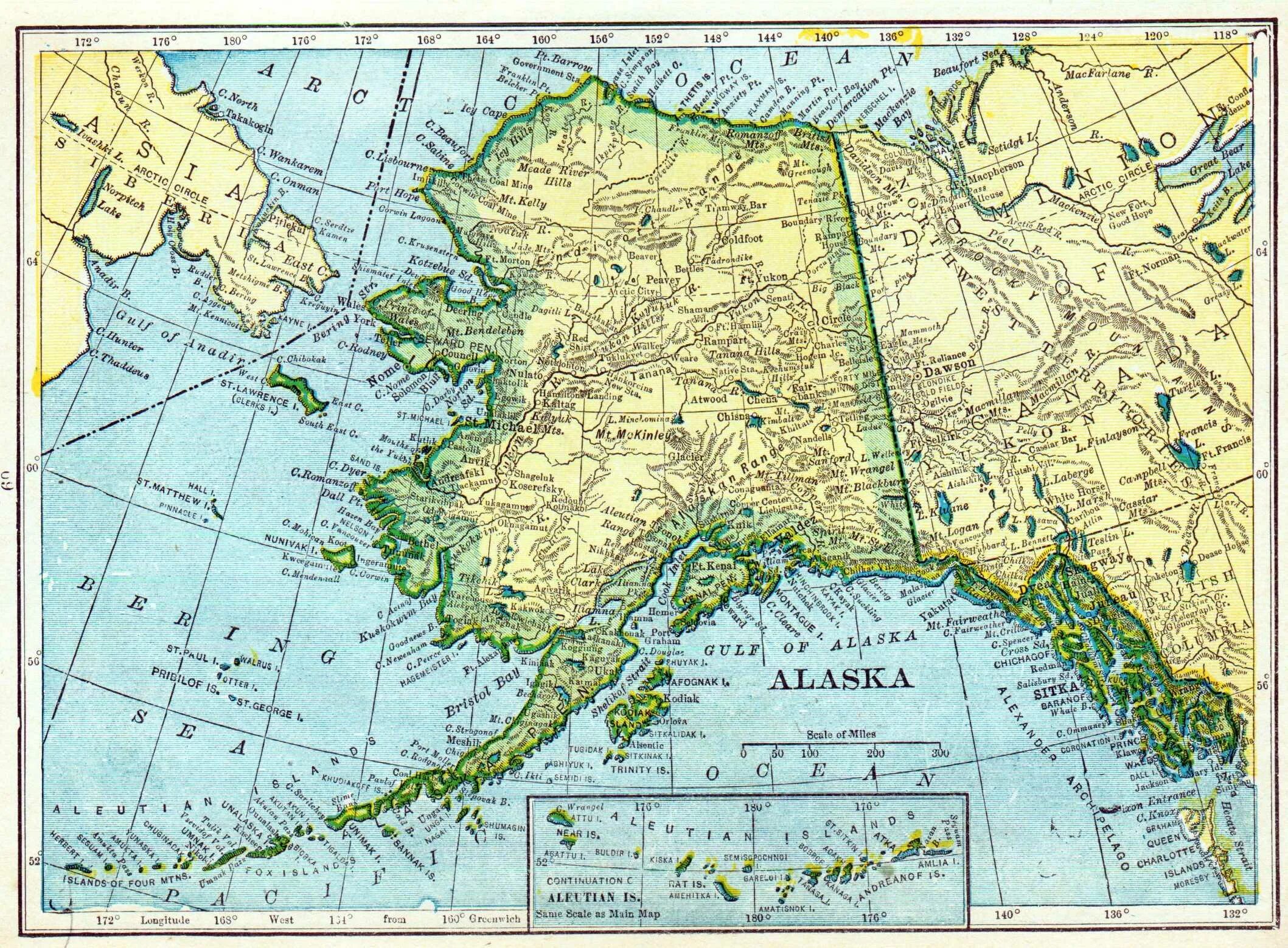 Граница аляски и россии. Аляска на карте. Штат Аляска на карте. Штат Аляска физическая карта. Географическая карта Аляски.