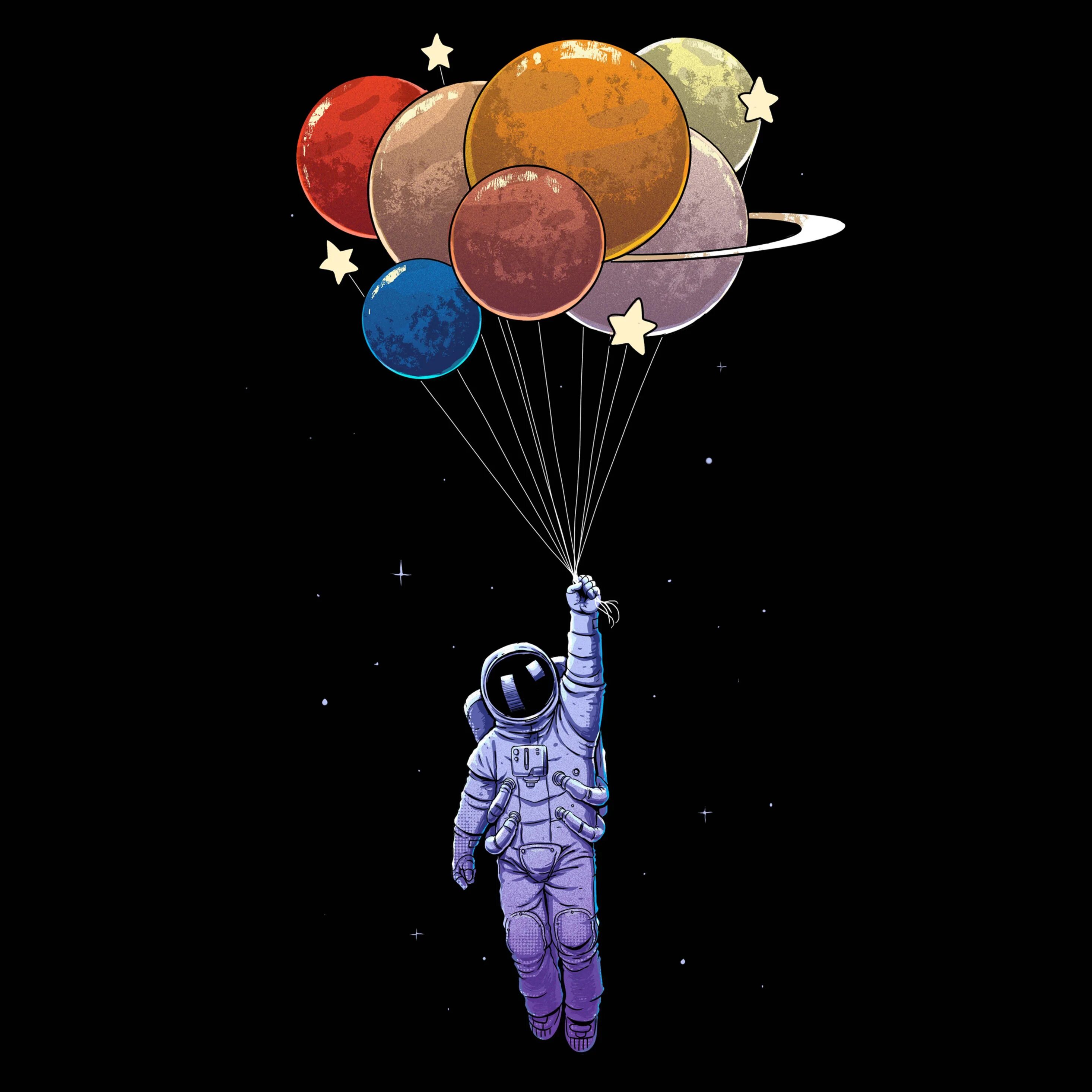 Планета воздушных шаров. Космонавт с шариками. Космонавт с воздушными шарами. Космонавт в космосе. Космонавт на планете.