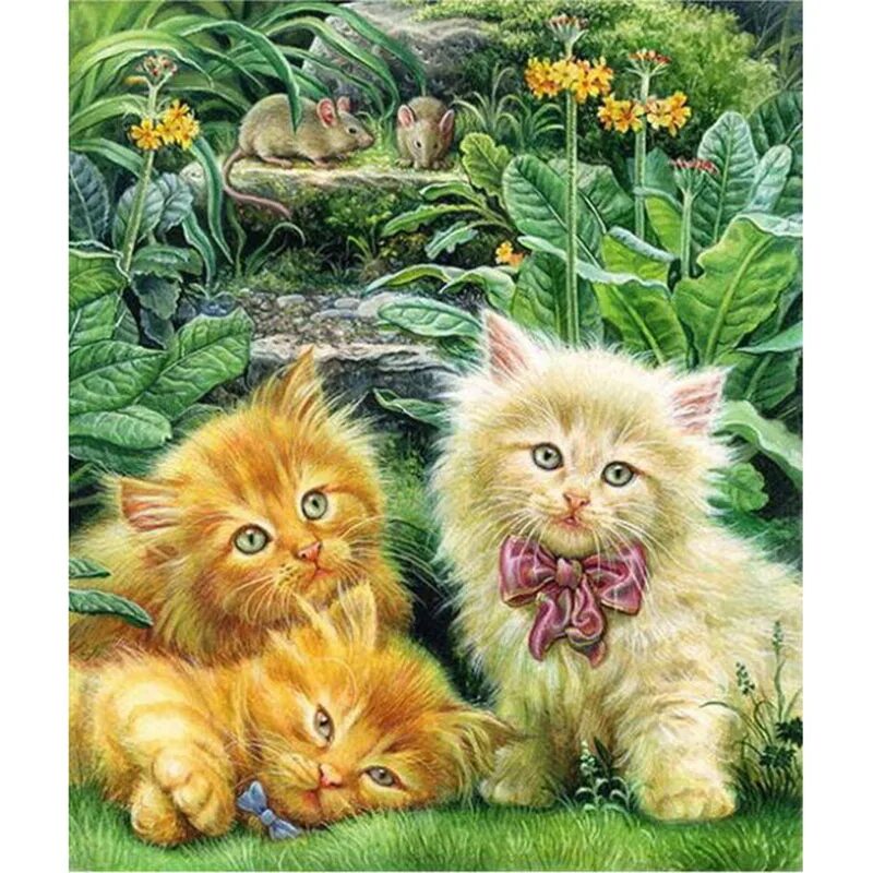 Художник Braldt Bralds. Котенок живопись. Кошка и котенок для детей. Картина котики.