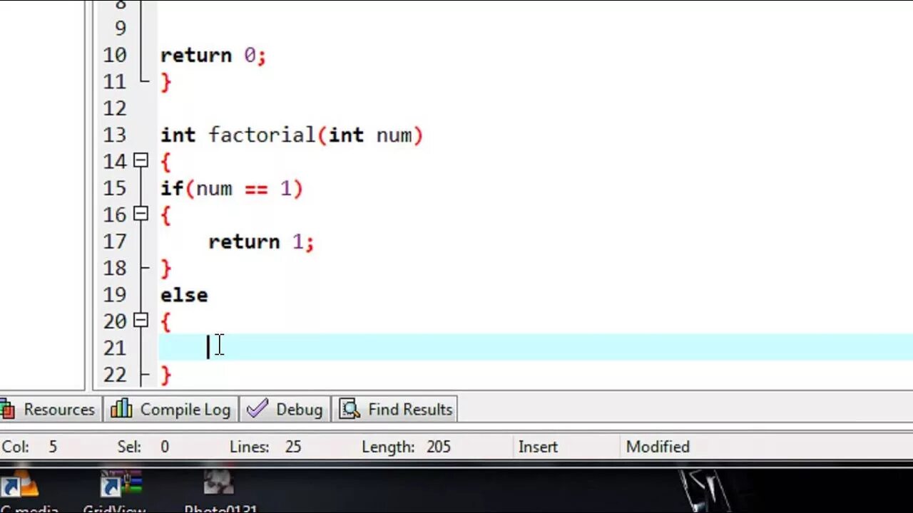 Factorial c
