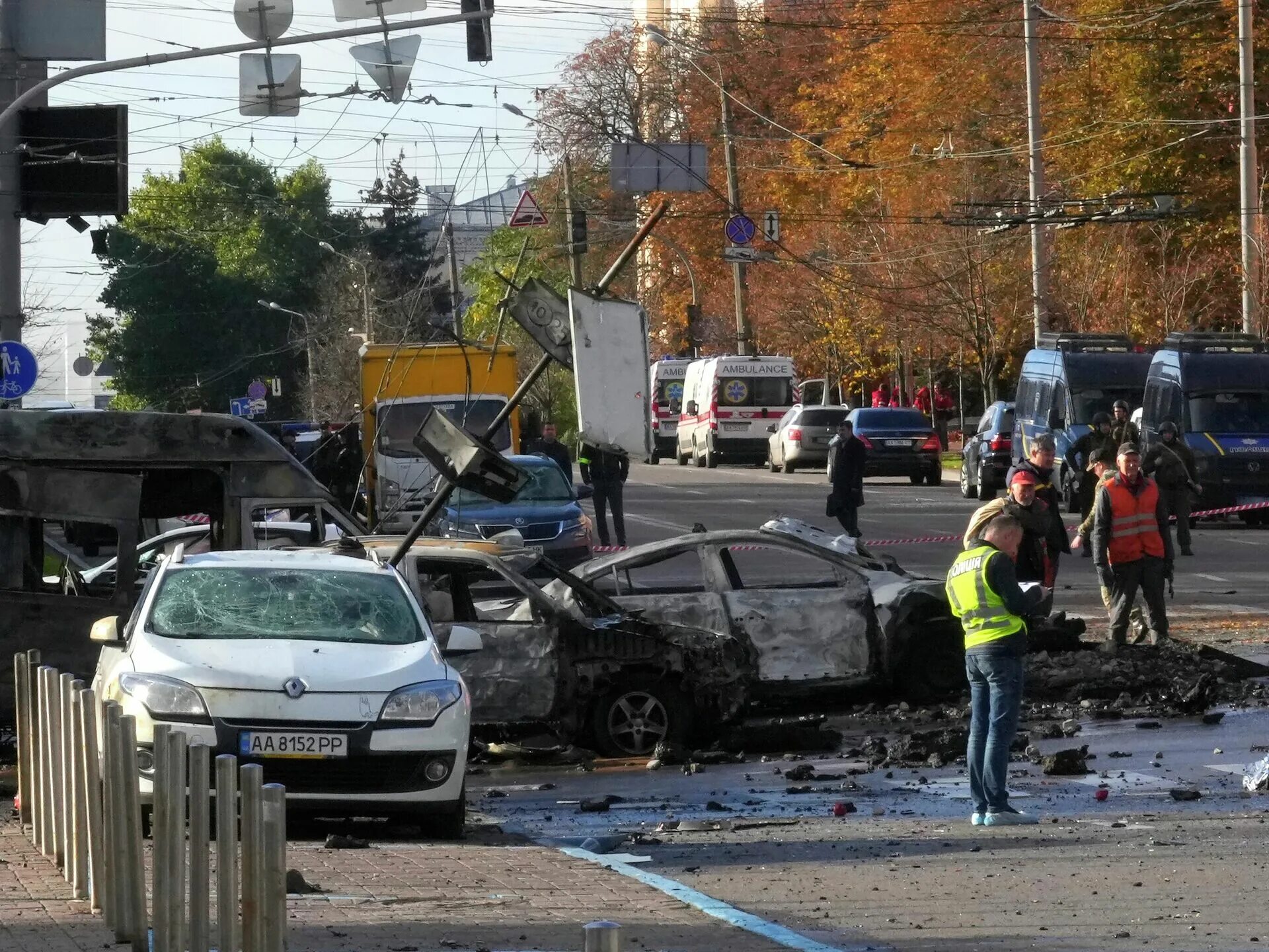 Киев после бомбежки 10 октября. Взрывы в Киеве. Обстановка в Киеве.