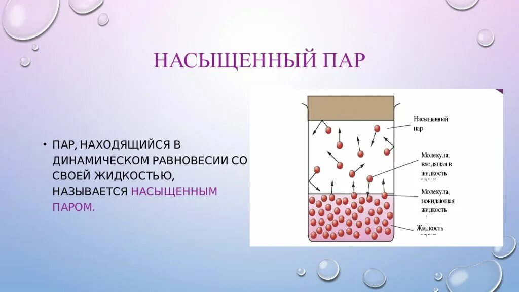 Динамическое равновесие со своей жидкостью. Насыщенный пар. Пар находящийся в динамическом равновесии со своей жидкостью. Насыщенный пар кипение. Насыщенный пар презентация.