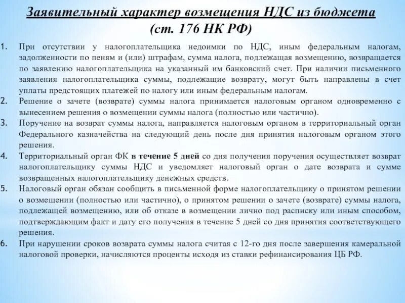 Возмещаемые суммы налогов