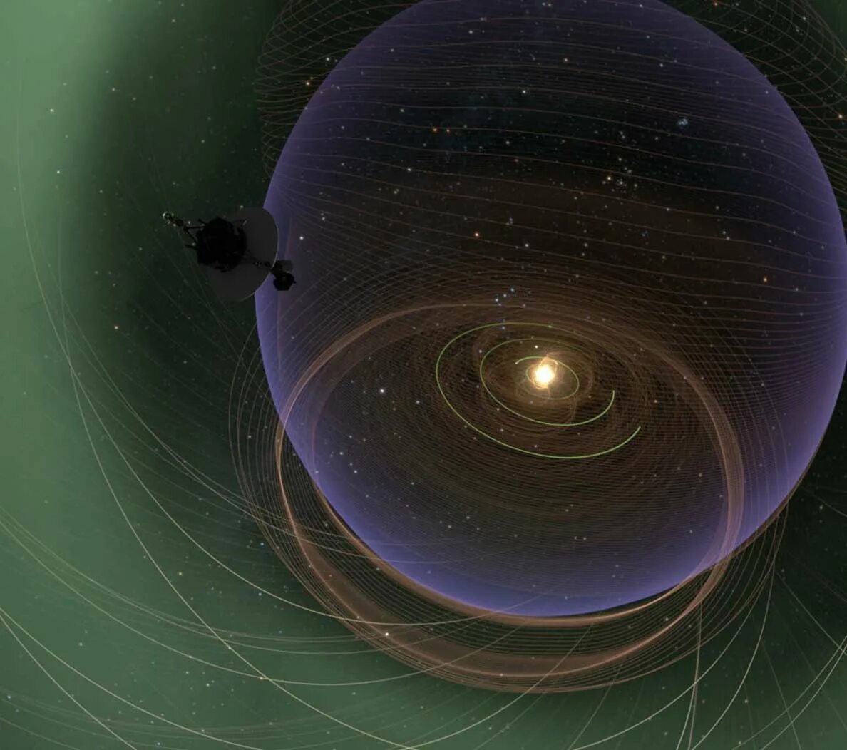 Вояджер 1 межзвездное пространство. Граница гелиосферы Вояджер 1. Гелиосфера солнечной системы. Межзвездное пространство гелиосфера.