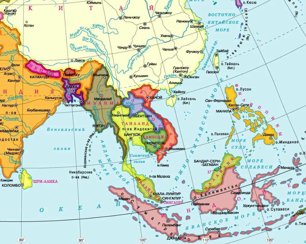 Южно-китайское море на карте. Южно китайское море на карте океанов. Южно китайское море политическая карта. Южно китайское море. Вьетнам омывает океан
