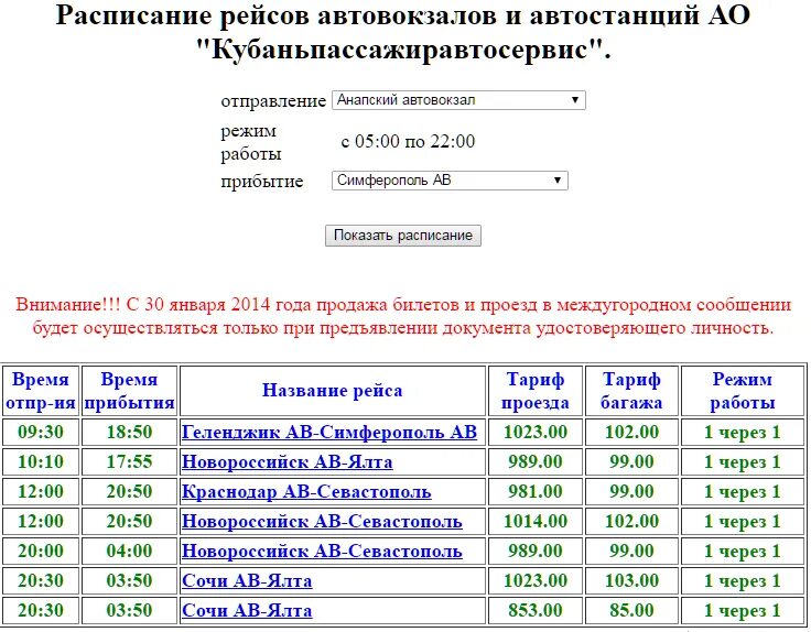 Автобус анапа ростов на дону расписание