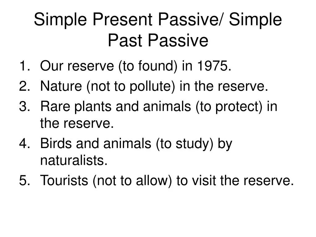 Passive voice present past упражнения