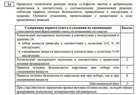 Оценивания заданий огэ по химии