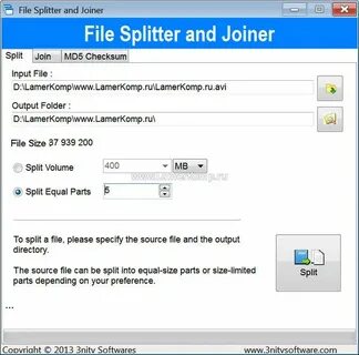 File splitting
