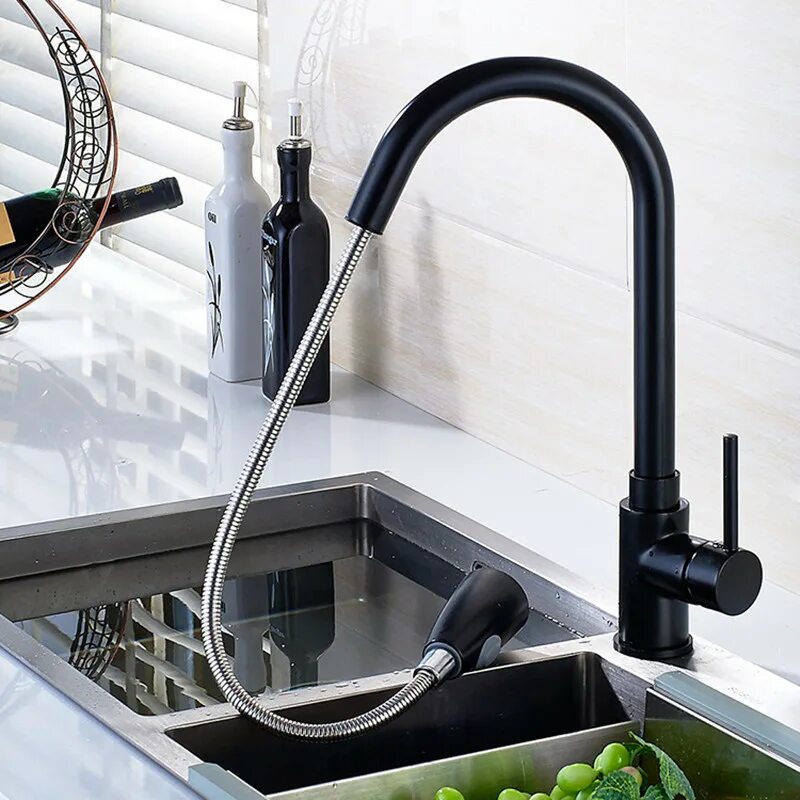 Смеситель для кухни для черной мойки. Смеситель Pull-out Faucet. Hansgrohe Aquano черный смеситель для кухни. HM-10b смеситель кухонный. Pul aut чёрный кухнный кран.