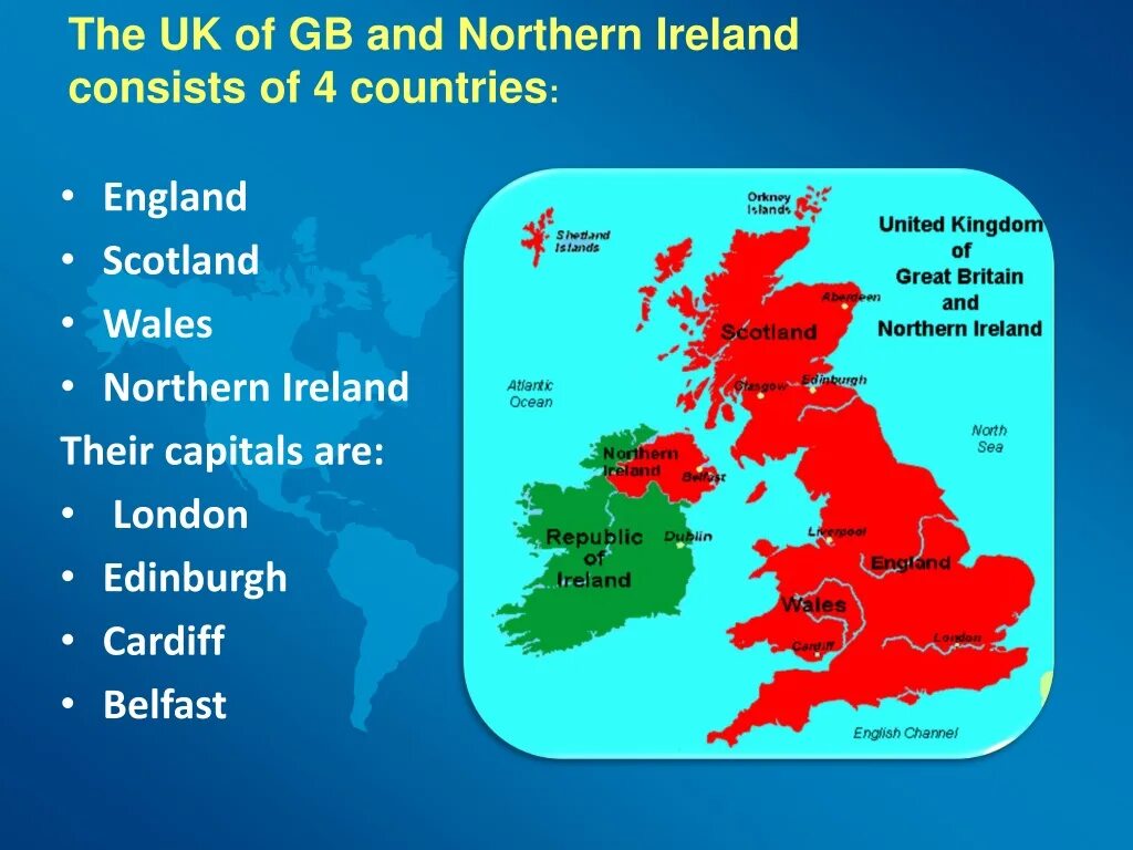 England, Scotland, Wales and Northern Ireland на карте. Uk great Britain. Соединенное королевство Великобритании и Северной Ирландии. Столицы Англии Шотландии Уэльса и Северной Ирландии.