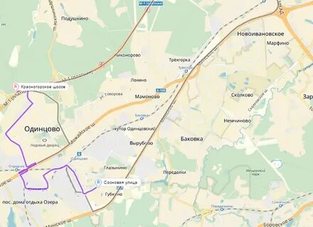 Одинцово на карте