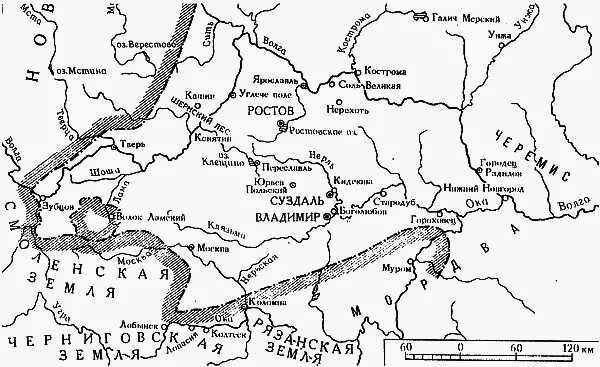 Ростово Суздальское княжество 12 век карта. Ростово-Суздальское княжество карта. Карта Ростово-Суздальского княжества в 12 веке.