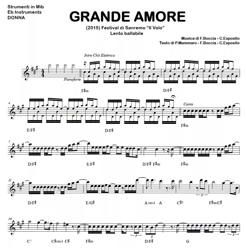 Il grande amore. Grande Amore - il Volo - Ноты. Grande Amore Ноты. Un Amore grande Ноты. Аморе Ноты текст.