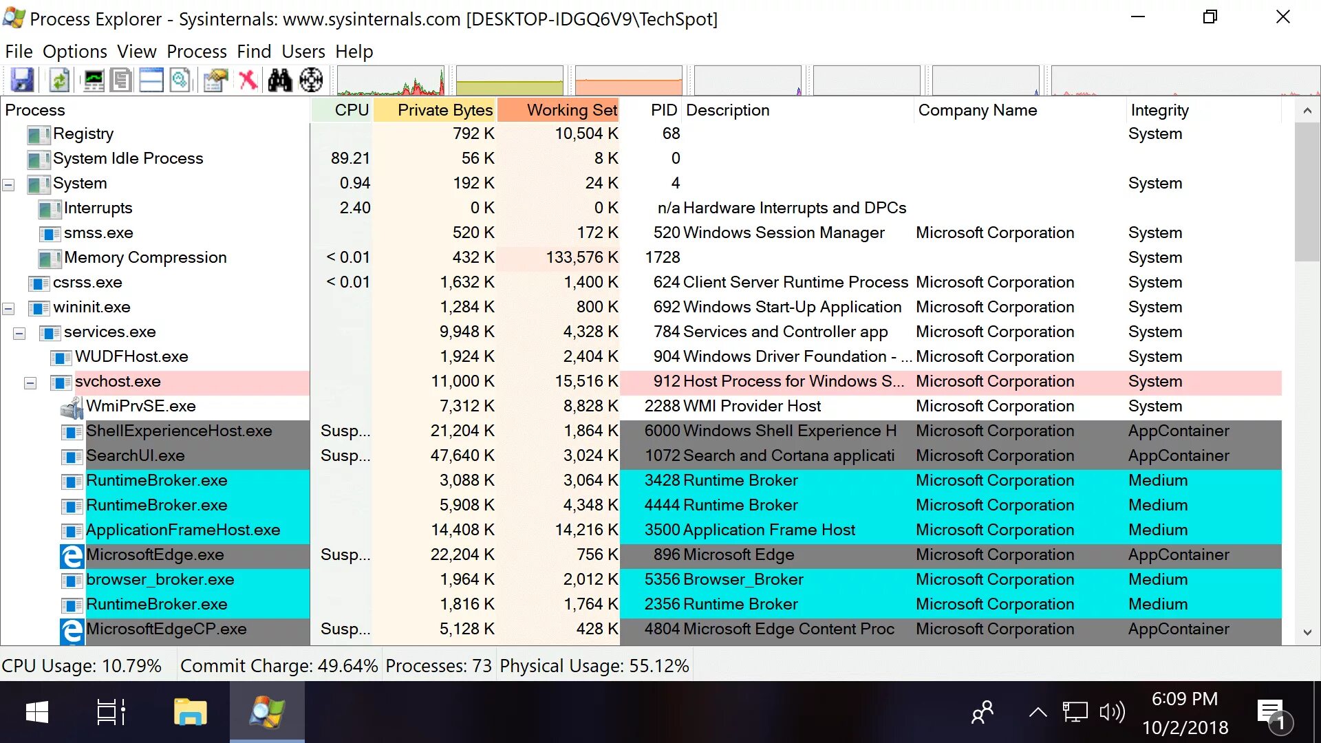 Application frame host