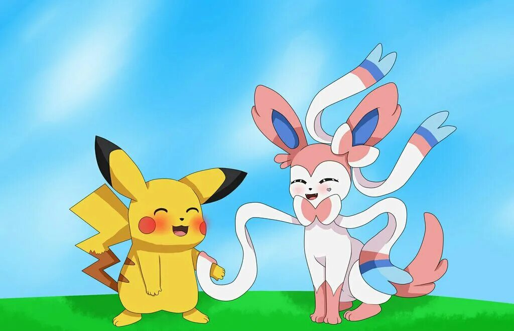 Покемон любит. Сильвеон и Пикачу. Покемон сильвеон и Пикачу. Pikachu x Sylveon. Покемон сильвеон и Серена.