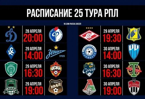 График рфпл 2024 2025 год