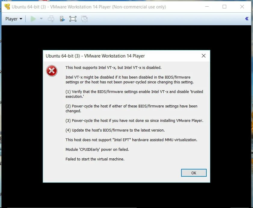 Failed to power on virtual machines. VMWARE ошибка при запуске виртуальной машины. Ошибка загрузки виртуальной машины. VMWARE Workstation запуск. This host supports Intel VT-X.
