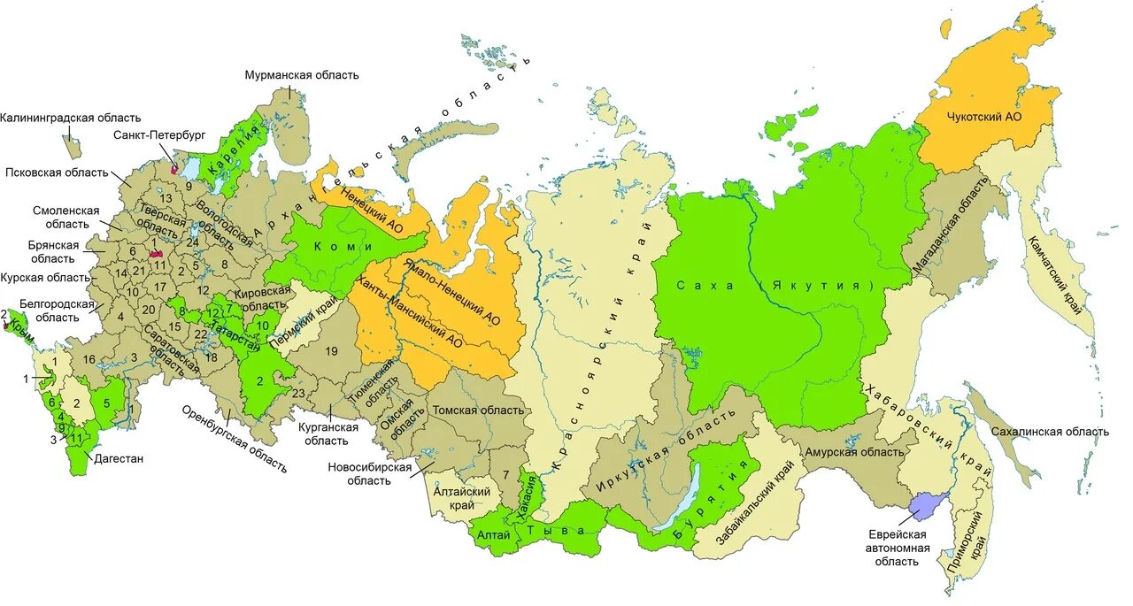 Количество федераций в рф. Административно-территориальное деление России карта. Субъекты РФ 2022 год Республики на карте России. Субъекты Федерации России 2022 год. Карта России 85 субъектов Федерации.