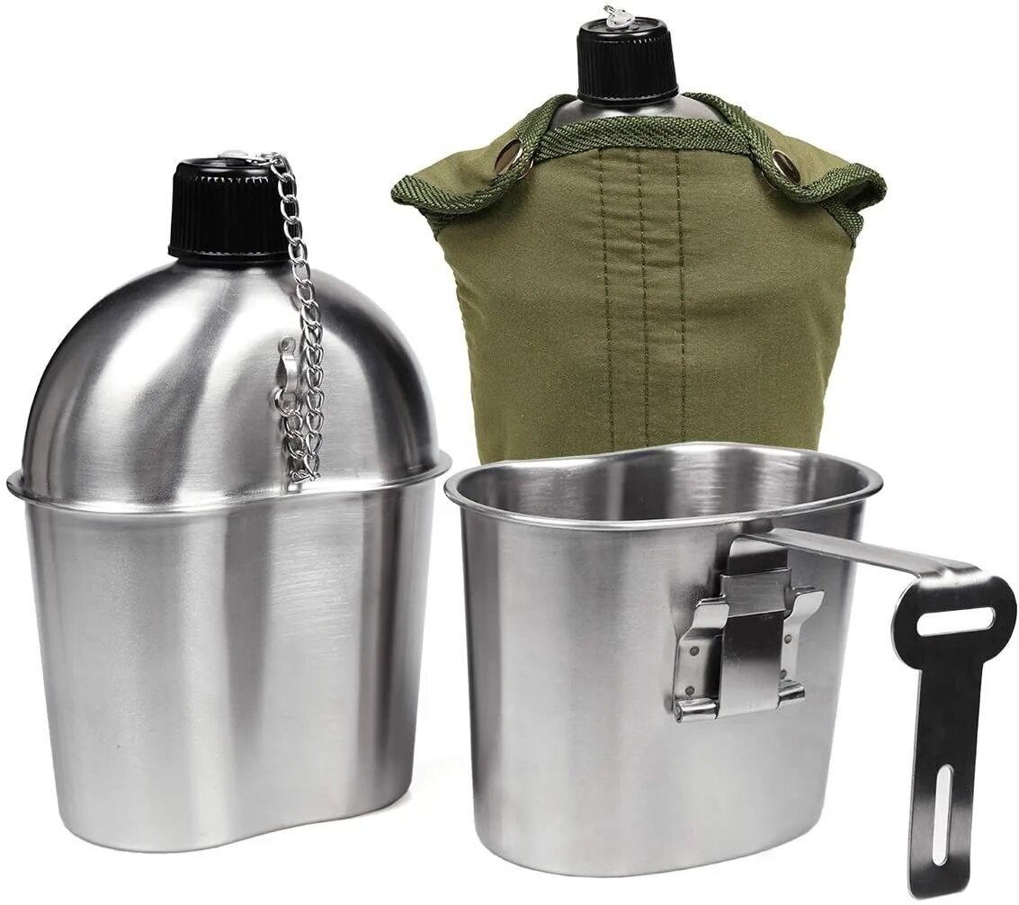 Goetland Stainless Steel WWII us Military Canteen Kit. Фляга стальная с котелком Canteen Stanley. Фляга стальная Stainless Steel 10oz. Котелок из нержавеющей стали для фляги Rothco. Армейская сталь