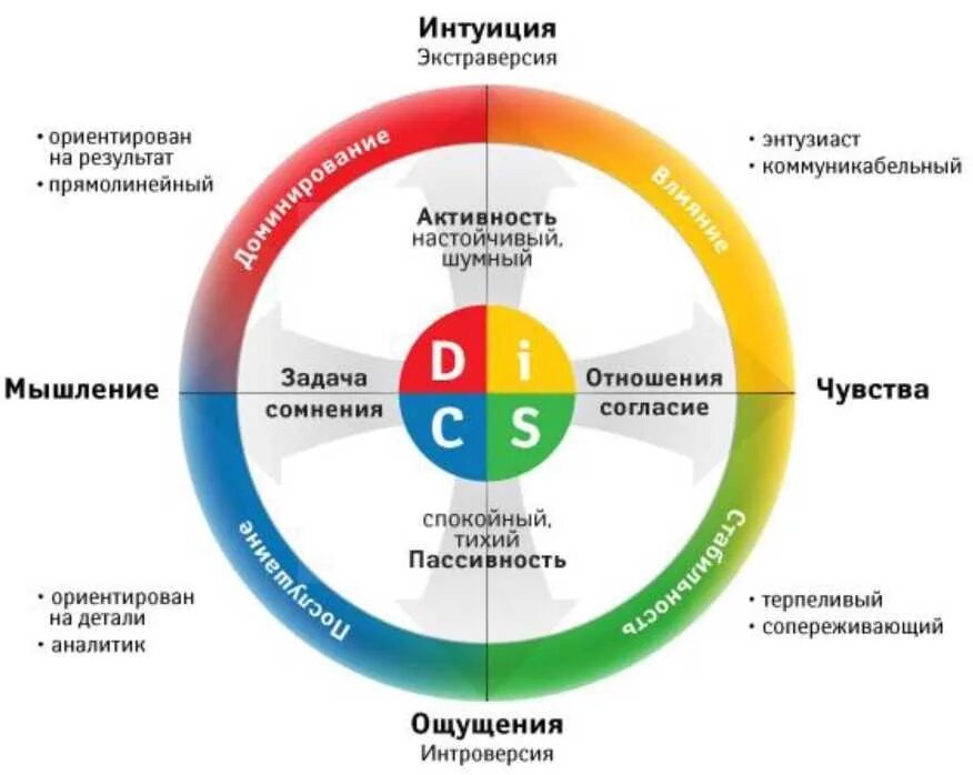Тест кругов расшифровка. Disc типы личности. результаты теста disc расшифровка. типология disc. методика disc.