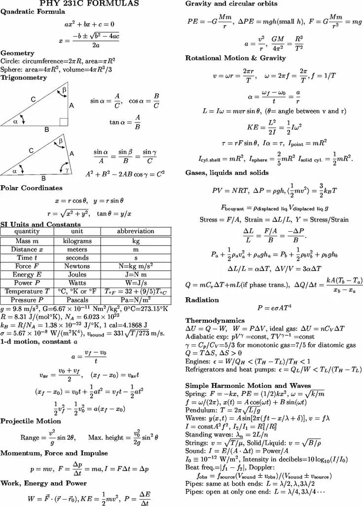 Physics formulas. Ic формула физика. l2 формула физика. physics 101 formula sheet. physics formulas sheet.