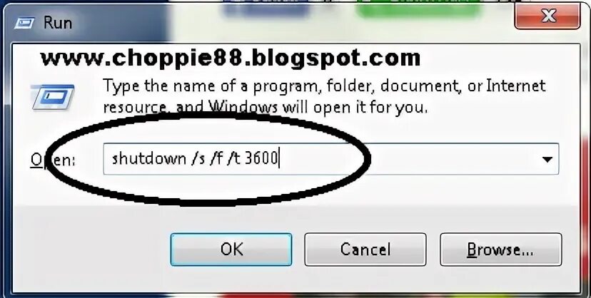 Shutdown t 3600