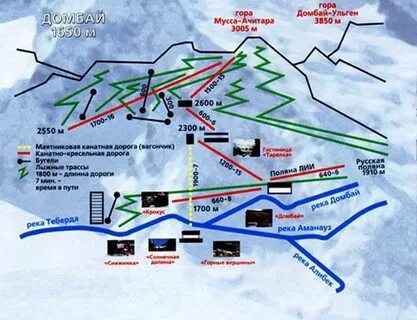 Карта домбай горнолыжный