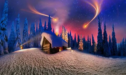 Волшебная зимняя ночь (73 фото)