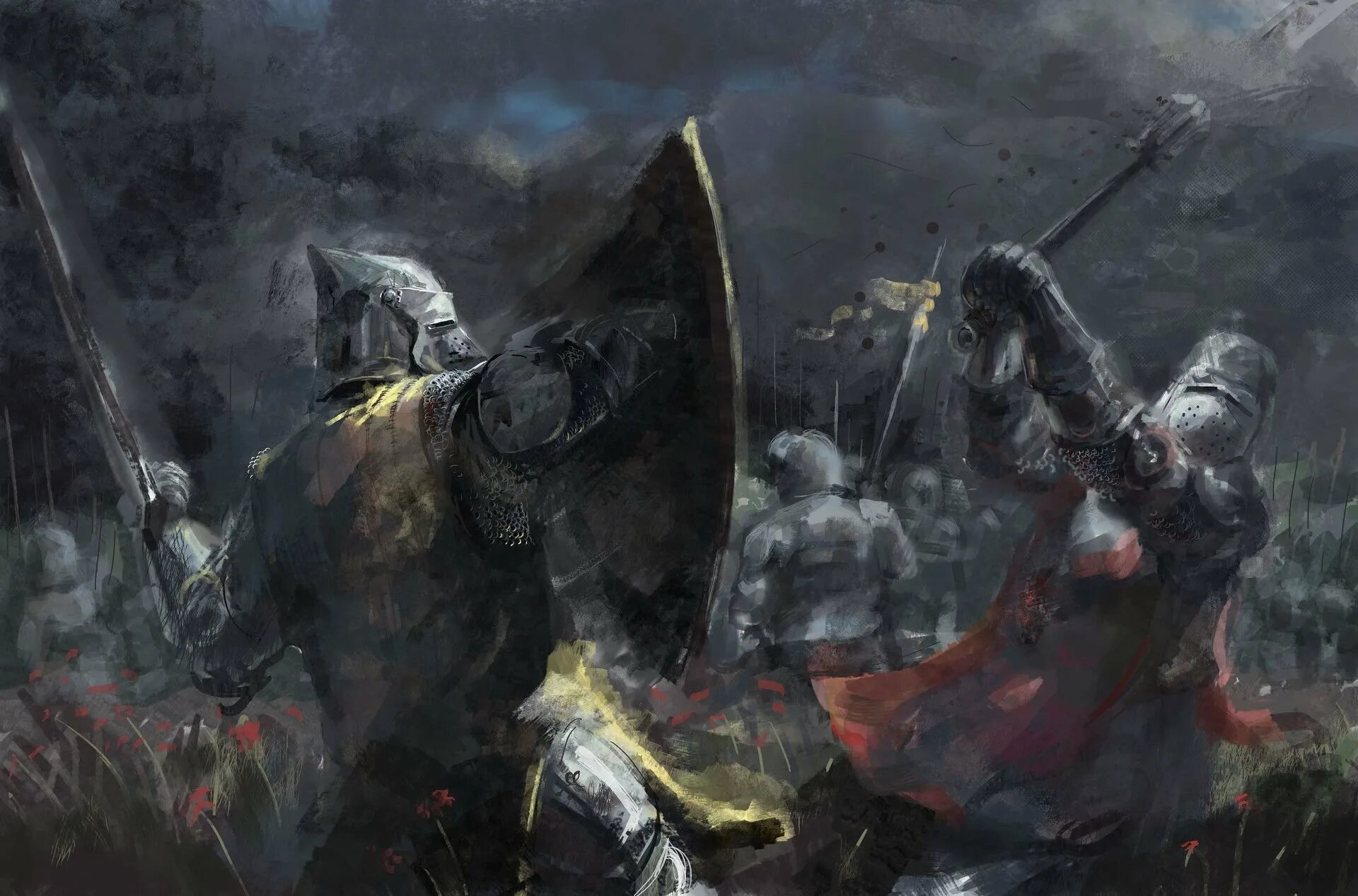 Рыцарства средневековье, поле сражения рыцарей. Мариуш Козик Викинги. Фэнтези медивал воин. Рыцари сражаются.