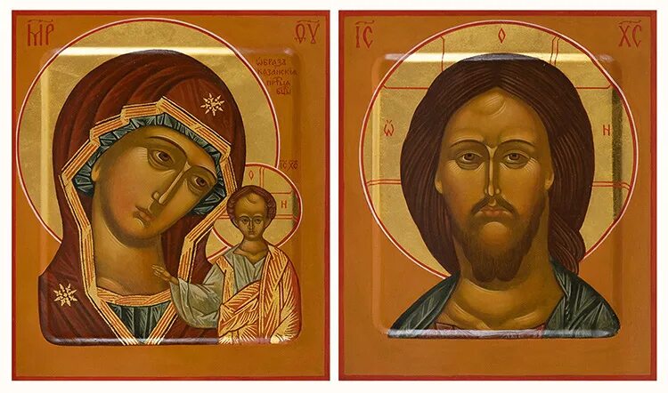 Венчальная пара казанской в стиле рублева. Спаситель казанская. Икона божией матери казанская (венчальная пара). Складень спаситель и казанская божья. Складень спаситель и казанская божья.