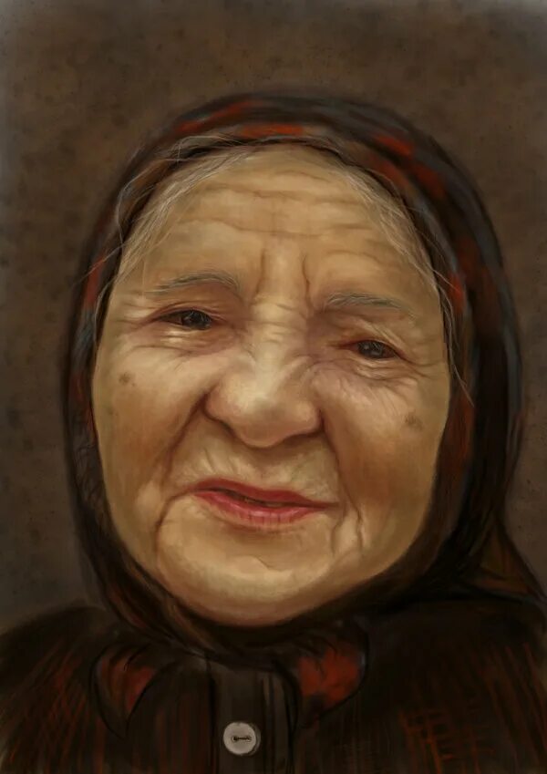 Портрет бабушки. Портрет пожилой женщины. Портрет пожилого человека. Портрет старушки.