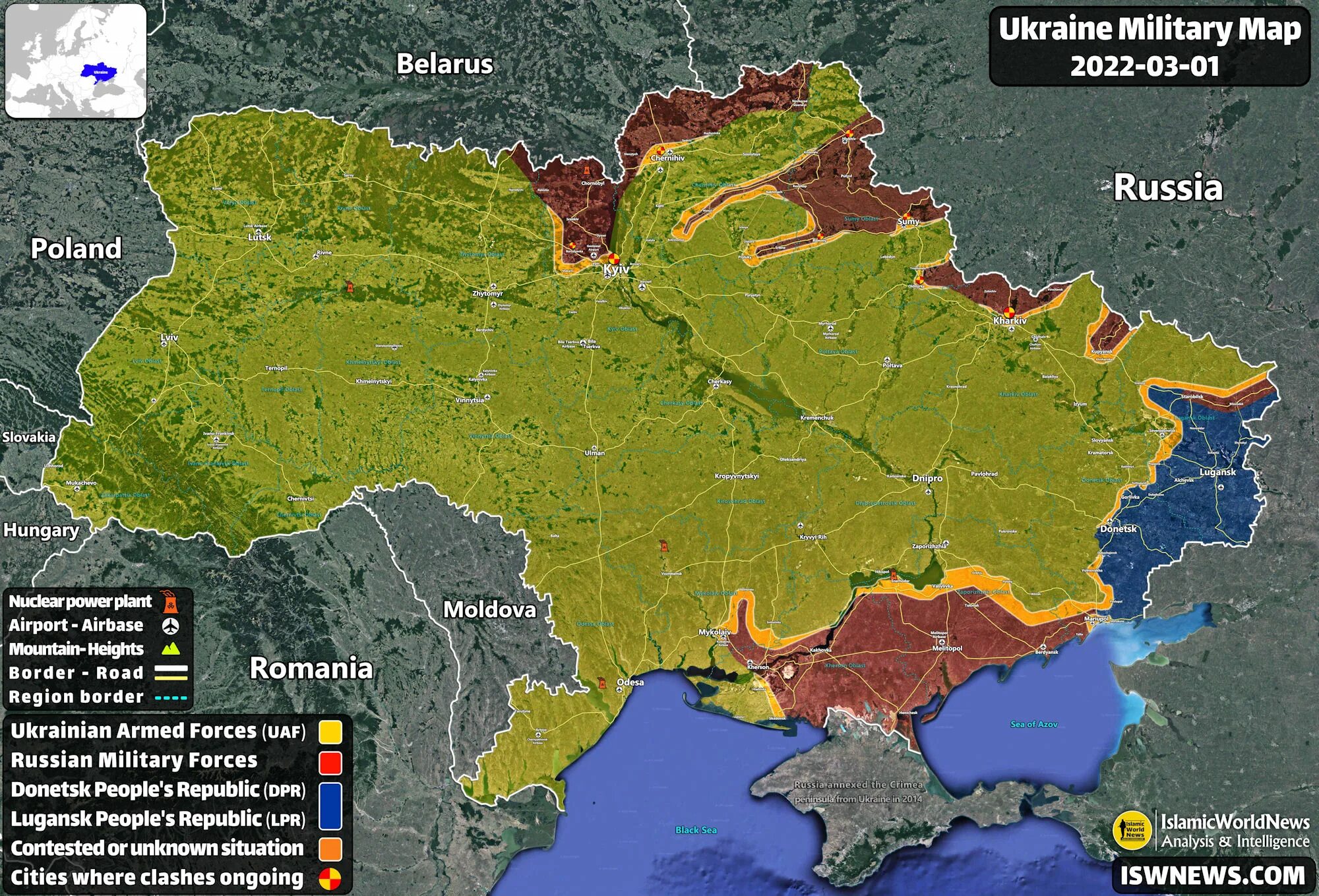 Милитари Мапс 2022. Карта Украины. Карта Новороссии. Украина 27.02 2024 г