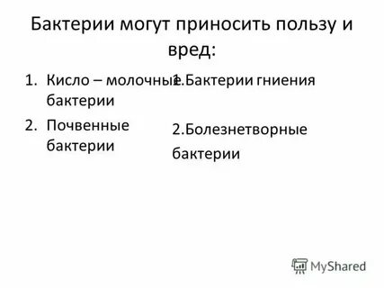 Вред приносимый бактериями