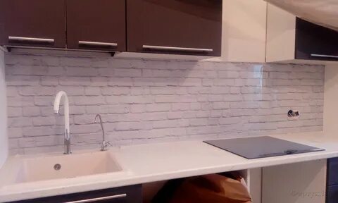 Стеновая панель кухни кирпич