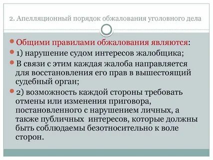 Порядок пересмотра в апелляционной инстанции