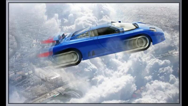 Летающий гони. Быстрая езда. Летающая машина синяя. Ездить на машине. Тачка в воздухе.