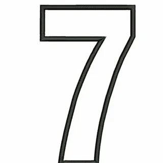 Цифра 7 черно белая