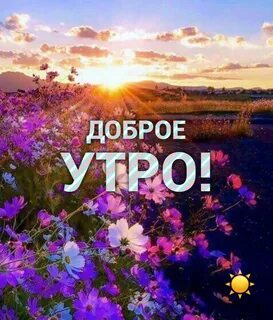 Доброе утро рассвет надписью