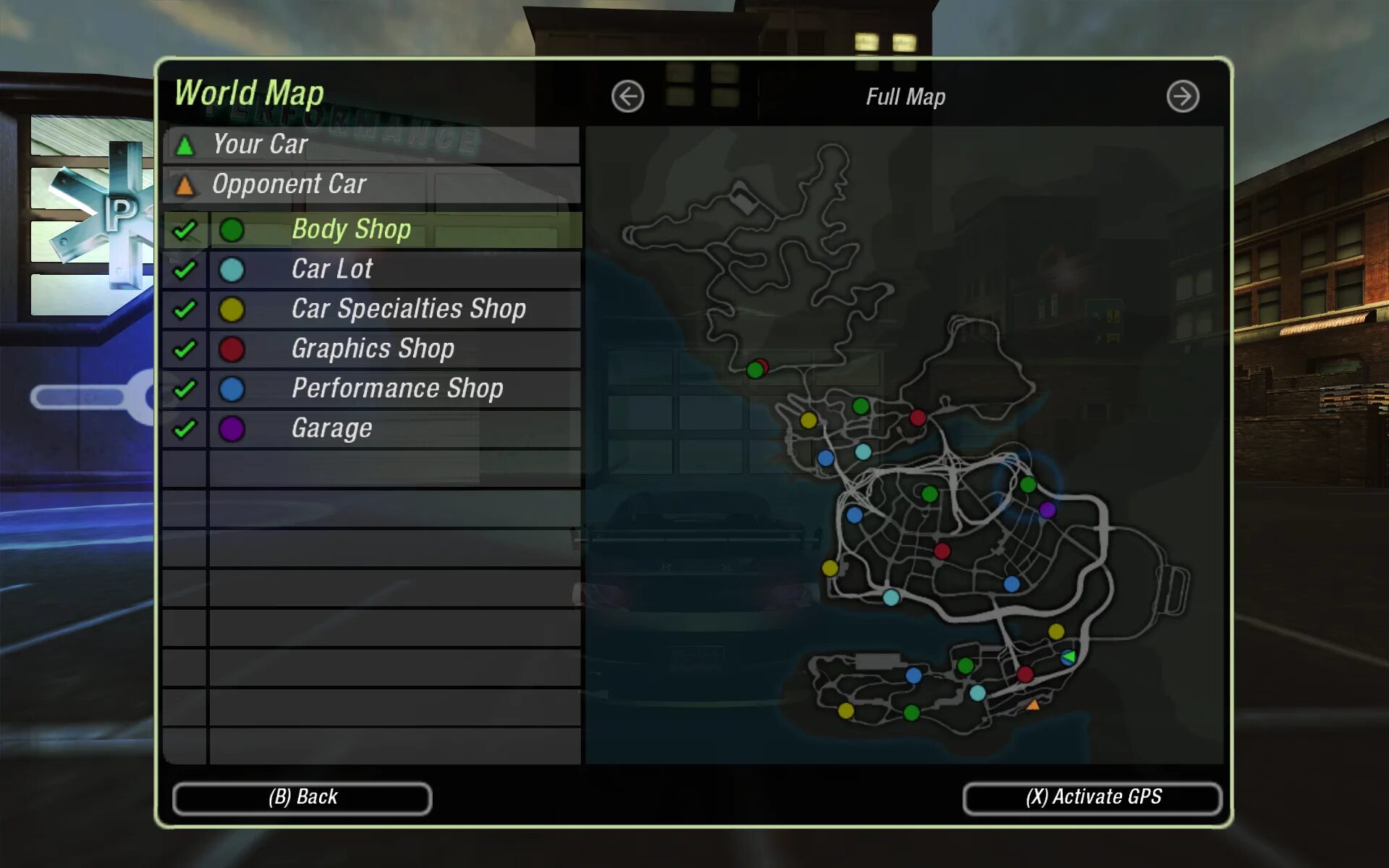 Как открыть nfs. Need for speed underground 2 магазины. карта автосалонов nfs underground 2. магазин запчастей nfs underground 2. nfs underground 2 карта магазинов.
