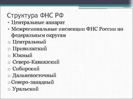 Межрегиональные инспекции фнс по федеральным округам