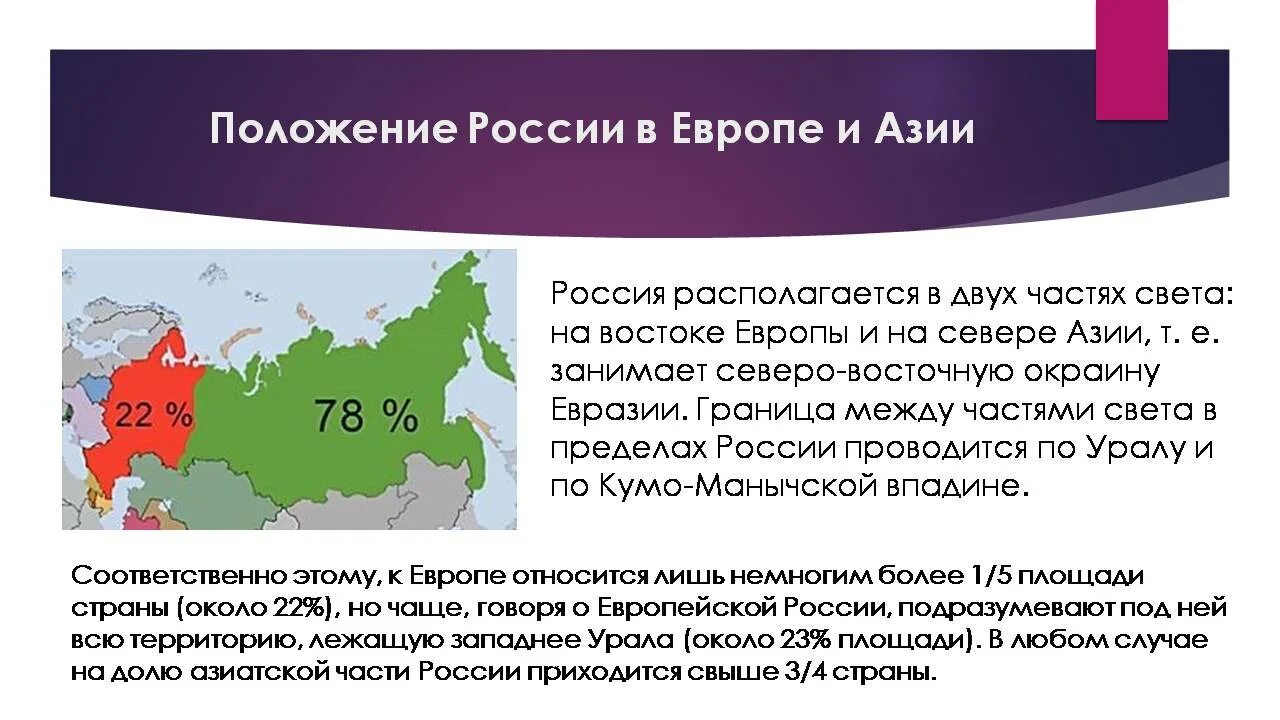 Положение России в Европе и Азии. Положение России в Европе. Европейская и азиатская части России. Россия расположена в Европе и Азии.